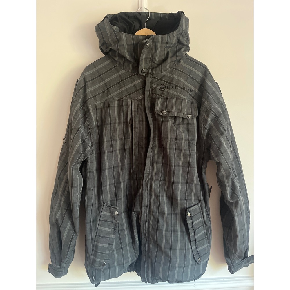 686 Six Eight Six Infidry Plaid Snowboarding Jacket Mens Size Large